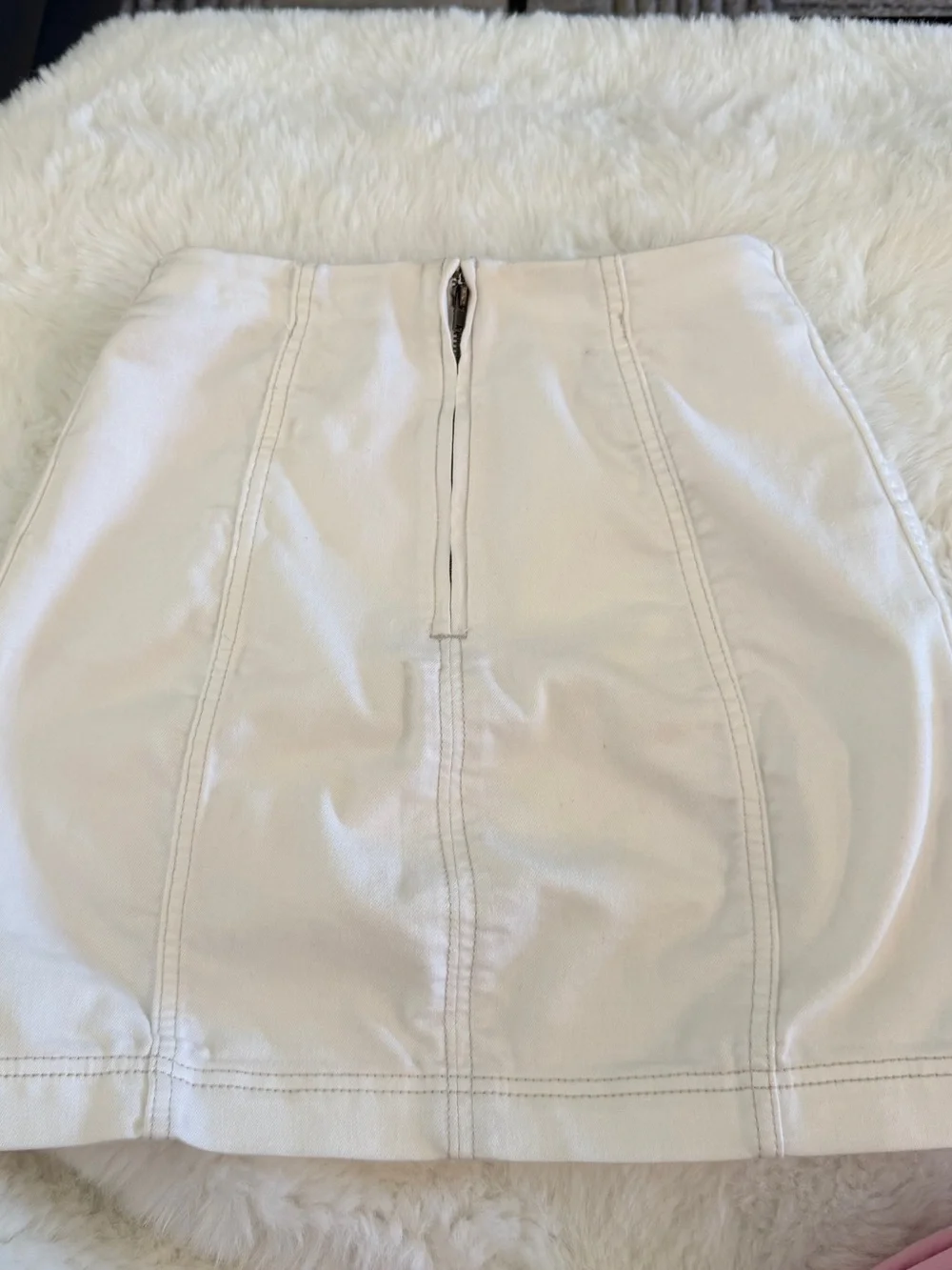 Free people White Mini Skirt - High Waisted Clean Panel Design